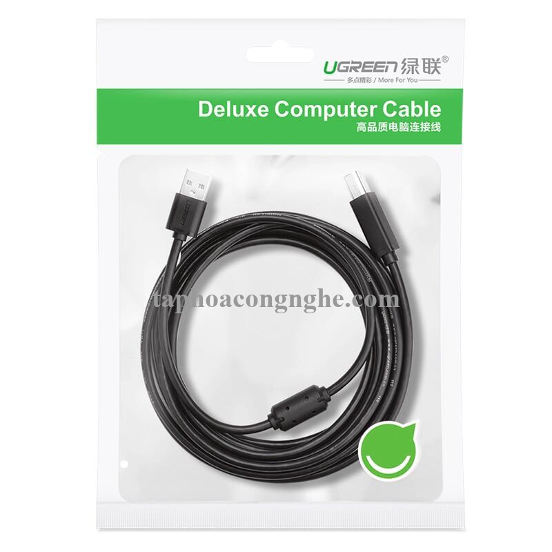 Ugreen 10329 5M màu Đen Cáp USB 2.0 sang USB B máy in US104 30010329